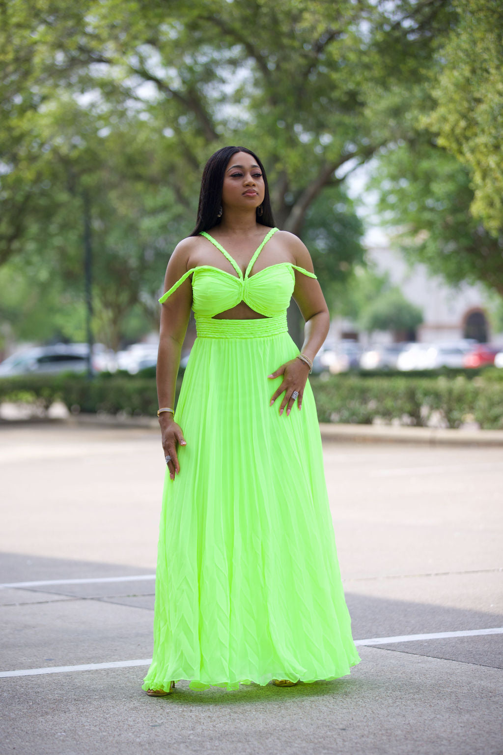 plus size neon dress